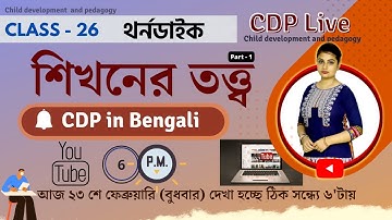 Learning Theory | শিখনের তত্ত্ব । থর্নডাইক | CDP (CL-26)। Child Development and Pedagogy for TET