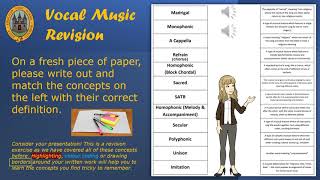 SQA Advanced Higher: Vocal Music Revision