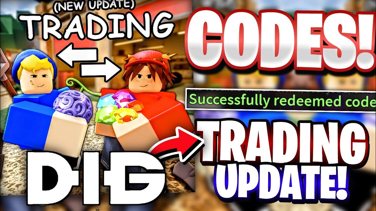 🤝ALL TRADING UPDATE CODES FOR DIG! ROBLOX DIG CODES - YouTube