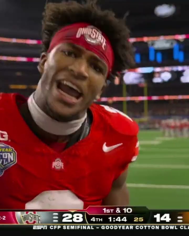 THE MOMENT OHIO STATE ADVANCED TO THE CFP CHAMPIONSHIP GAME ?
