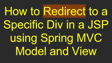 How to Redirect to a Specific Div in a JSP using Spring MVC Model and View