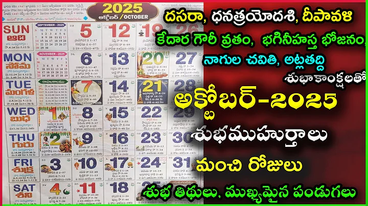 Important Days in October | October 2025 Good Days | October Good Days 2025 | October Calendar 2025