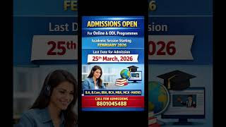 Admissions Open 2026 | Last Date 25 March | Online Degree Courses B.A B.Com BBA BCA MBA MCA MSc