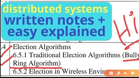 Traditional Election bully algorithm distributed system computing video tutorial lecture notes pdf