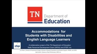 Accommodations for Students with Disabilities and English Language Learners Webinar