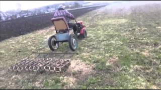 Боронование травы мотоблоком - Harrowing grass motor-block