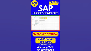 SAP SuccessFactors EC Training Online Tutorial Class 62 12th Sept  2025 #sapsuccessfactorstraining