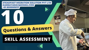 CHEF || 10 Most Commonly Asked Questions for a Skill Assessment chef || #immigration #youtube