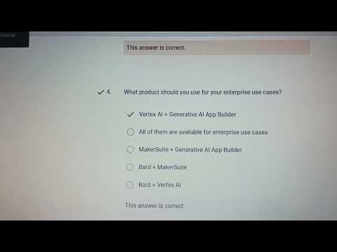 Generative AI on Google Cloud Quiz answers - YouTube