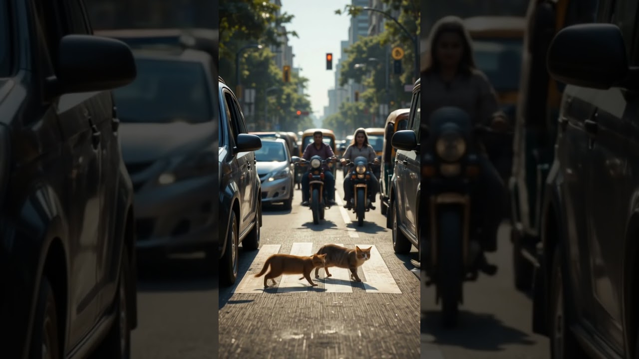 animal stuck in traffic 