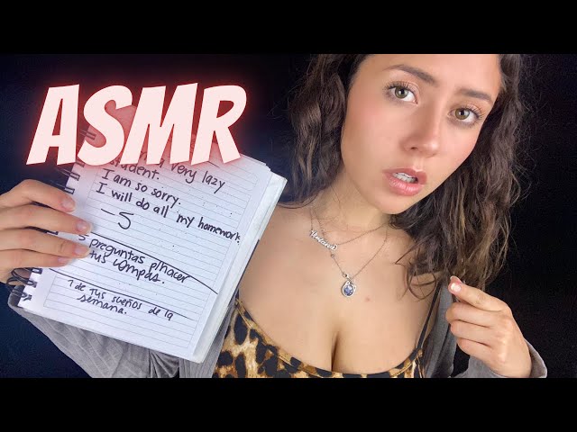 Spanish ASMR soft spoken✨ your evil english teacher😈 online class roleplay