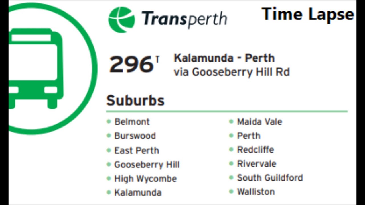 [Time Lapse] Transperth 296T YouTube