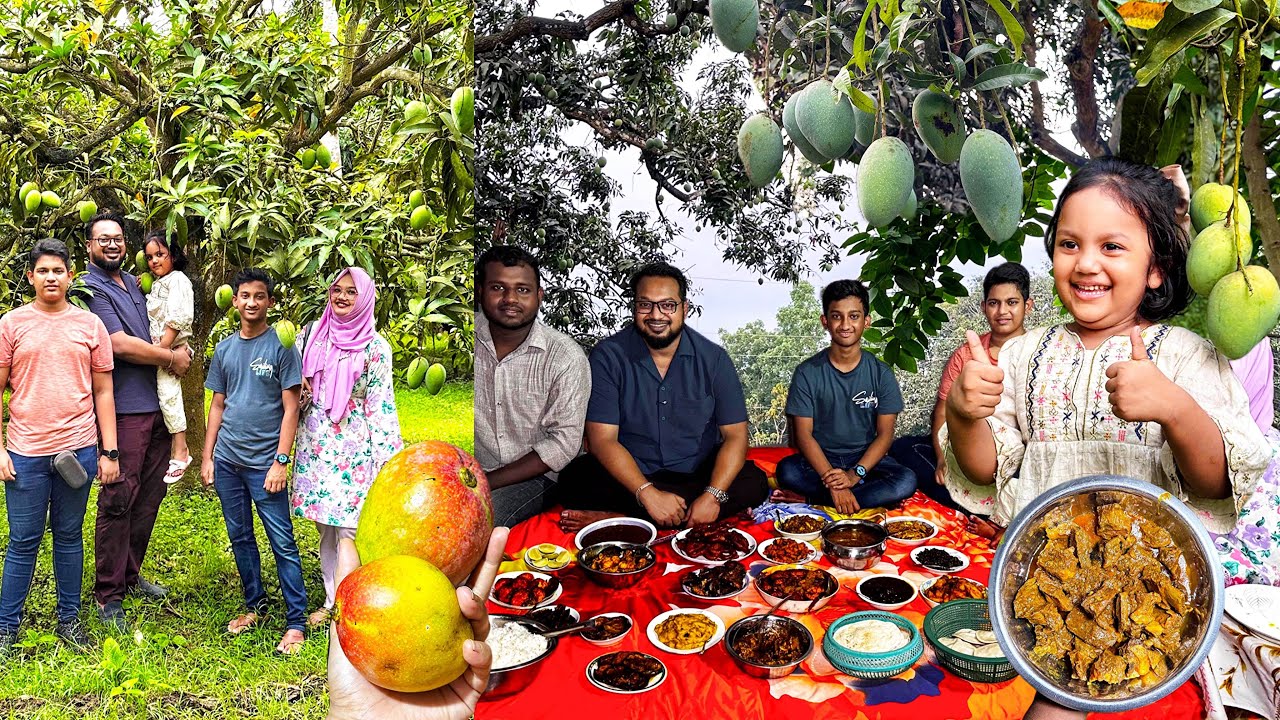 নিশ্চিন্তপুরের দাওয়াতে জামাই আদর 🖤 বাগানে গিয়ে আম পেড়ে মাচায় বসে আম খেলাম 🫣 ৪৮ কেজি আমও কিনলাম 👍