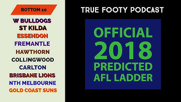Official 2018 AFL Ladder Prediction