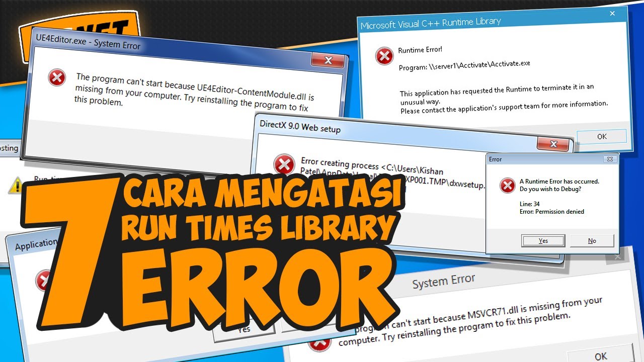 7 Cara Mengatasi Runtimes Library Error Directx Microsoft Visual C Do Net Framework Youtube