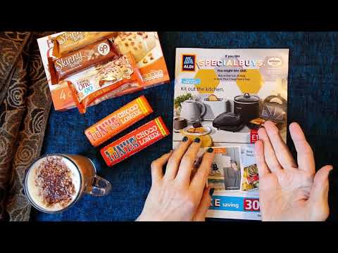 ASMR | Aldi Sales Circular Reading & Candy Chocolate Tasting - Whispered Ramble Chat at Coffee Time!