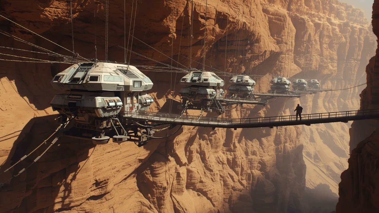 Cliffside Perch ⛰️ 2 Hour Canyon Outpost Ambience  Suspended Pods Soundscape  Dry Air Isolation