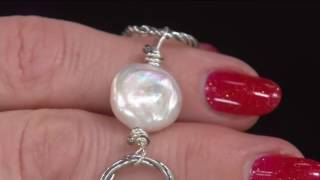 Sterling Silver Cultured Coin Pearl Station Bracelet by Or Paz on QVC