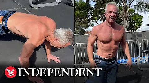 Robert F. Kennedy Jr films workout ahead of election debate with Biden
