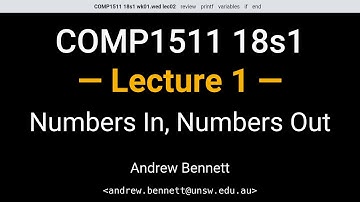 COMP1511 18s1 Week 1 Wednesday (B Stream) - Numbers In, Numbers Out