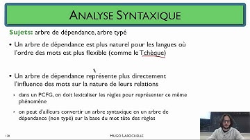 Traitement automatique des langues [6.16] Analyse syntaxique - grammaire de dépendance