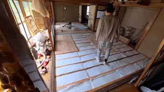 住宅 建築 サビ EZ blust 業者 DIY 汚れ 油 解体 廃墟 掃除 Old House DIY] Completely sealing the crawl space with mysterious