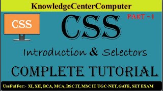 CSS for Beginners in Hindi | CSS Introduction and Element,Id,Class, Universal,Group Selector Part -I