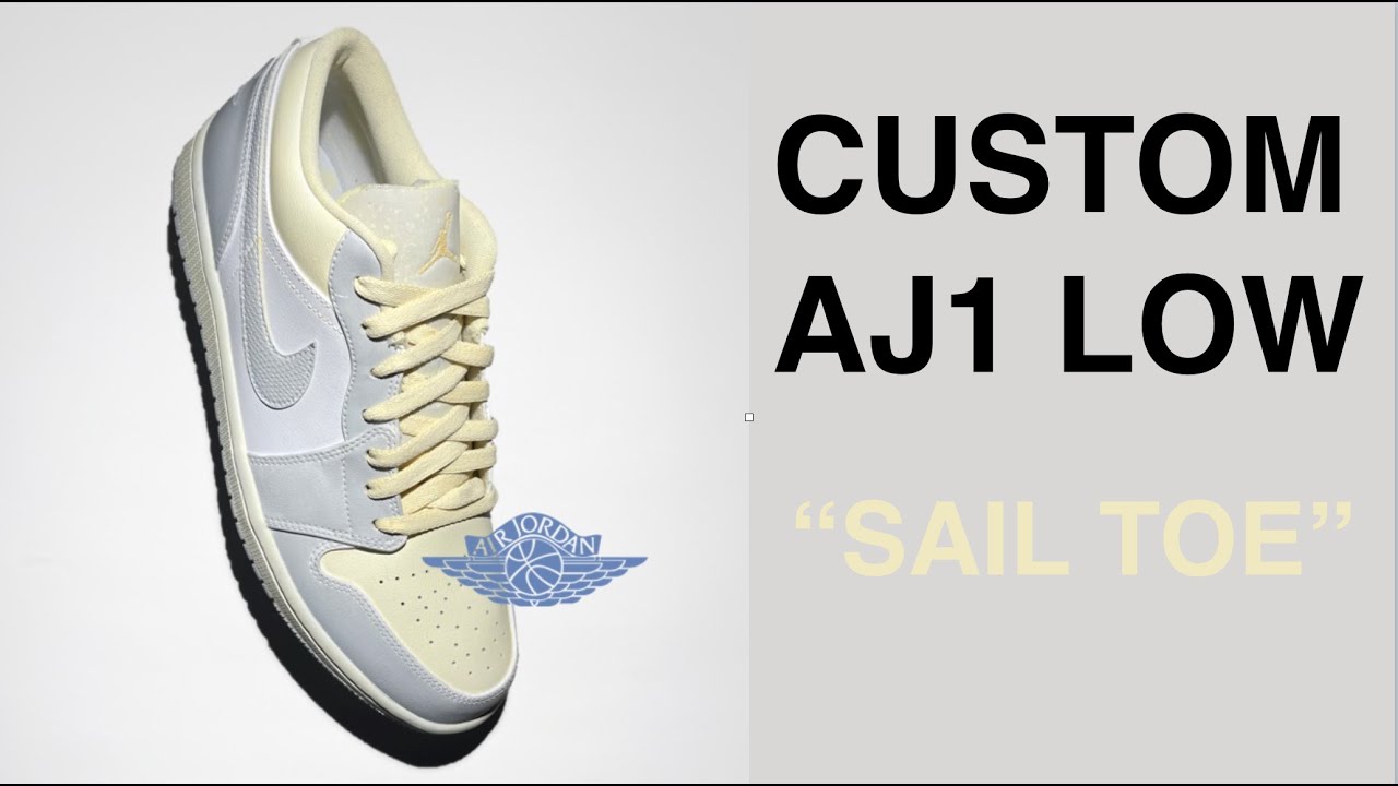 Custom Air Jordan 1 Low Grey Sail Rattan - SoleSnk