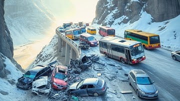 Cars Spinning Out of Control on Icy Roads – Real Crash Footage!