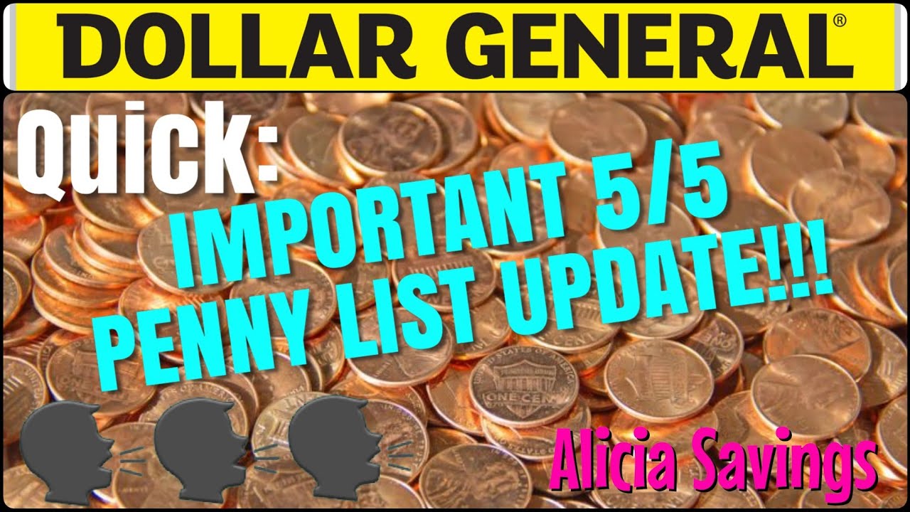 ** IMPORTANT UPDATE** QUICK Dollar General 5/5 Penny List UPDATE YouTube