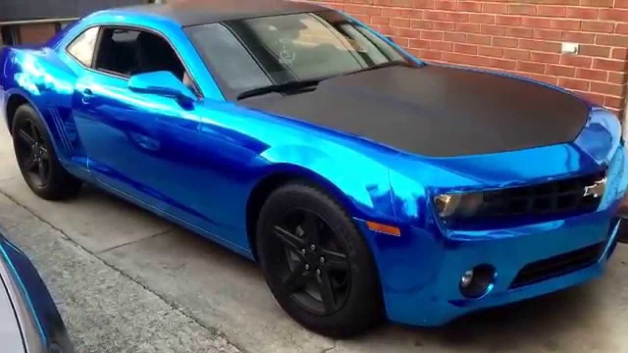 blue chrome wrapped futuristic