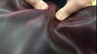 Premium Pull Up Full-grain Cowhide Leather in Cranberry Crush