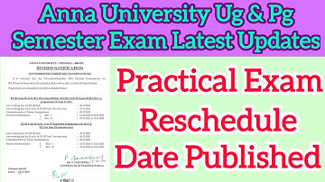 Anna university Practical Reschedule Dates Published 👍