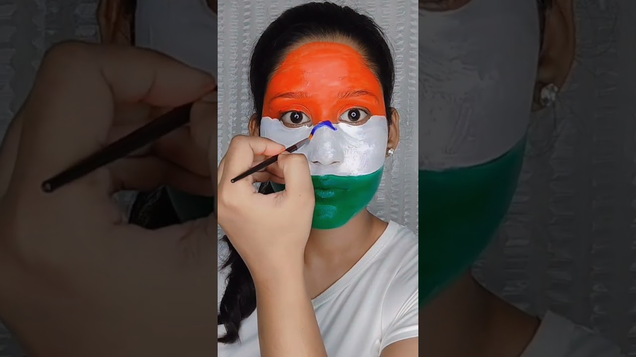 Indian flag painting on face🇮🇳77th Independence Day|Flag Makeup|