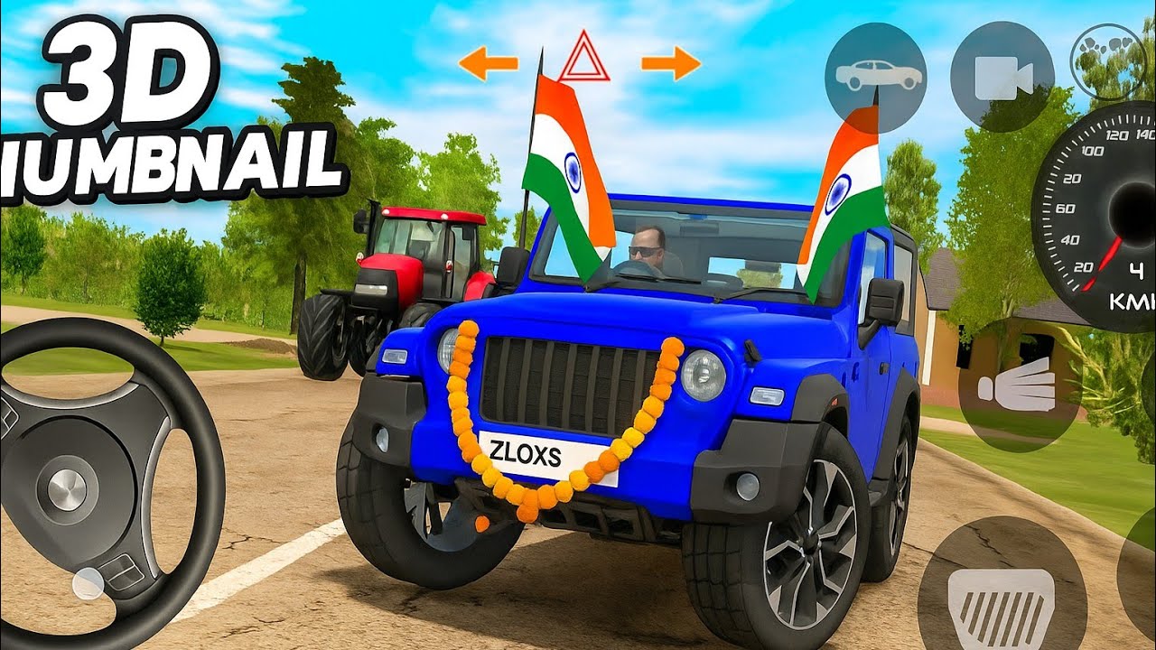 Driving Mahindra Thar modified driving uphill mountain in Indian car simulator 3d live