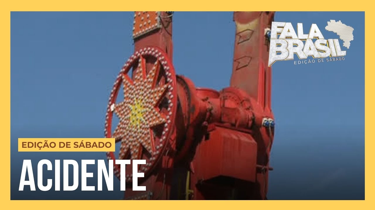 Brinquedo de parque de diversões se solta e deixa duas pessoas feridas no litoral paulista