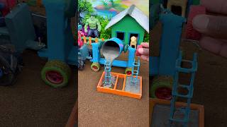 Real Working Mini Cement Mixer 🚜 | DIY Concrete Pillar Making Machine at Home #shorts