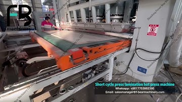Melamine short cycle press line for laminated MDF board, Particleboard, Chipboard and Plywood