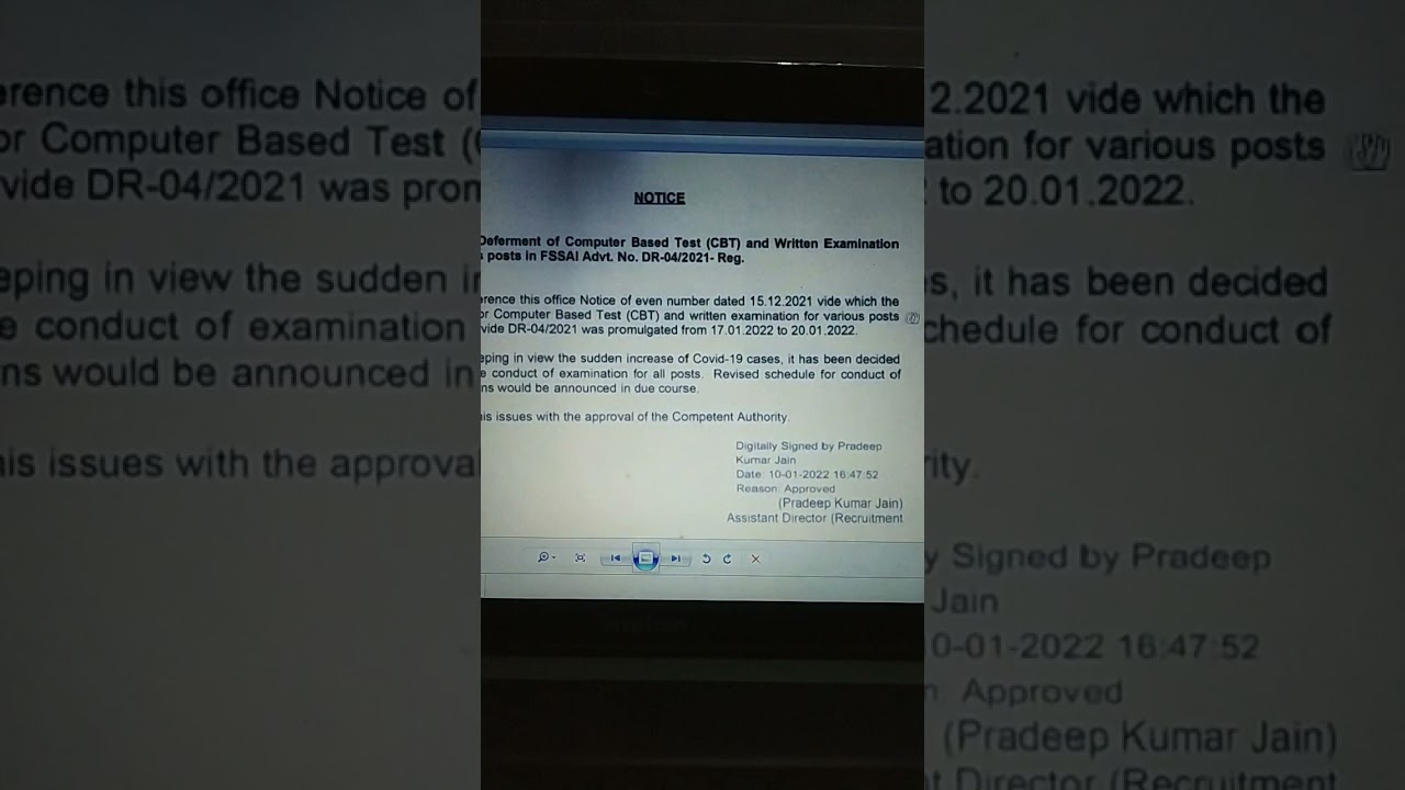FSSAI EXAM POSTPONED 2022