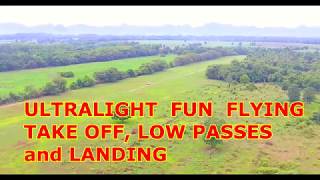Ultralight Fun Flyingtake Off, Lowpasses And Landing