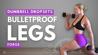 45 Min DROPSET Leg Day Strength Workout with Weights | Build Muscle at Home | FORGE - Day 21