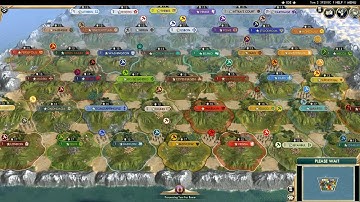Civ 5 AI Only Timelapse: All (43) Civs on the Small Map