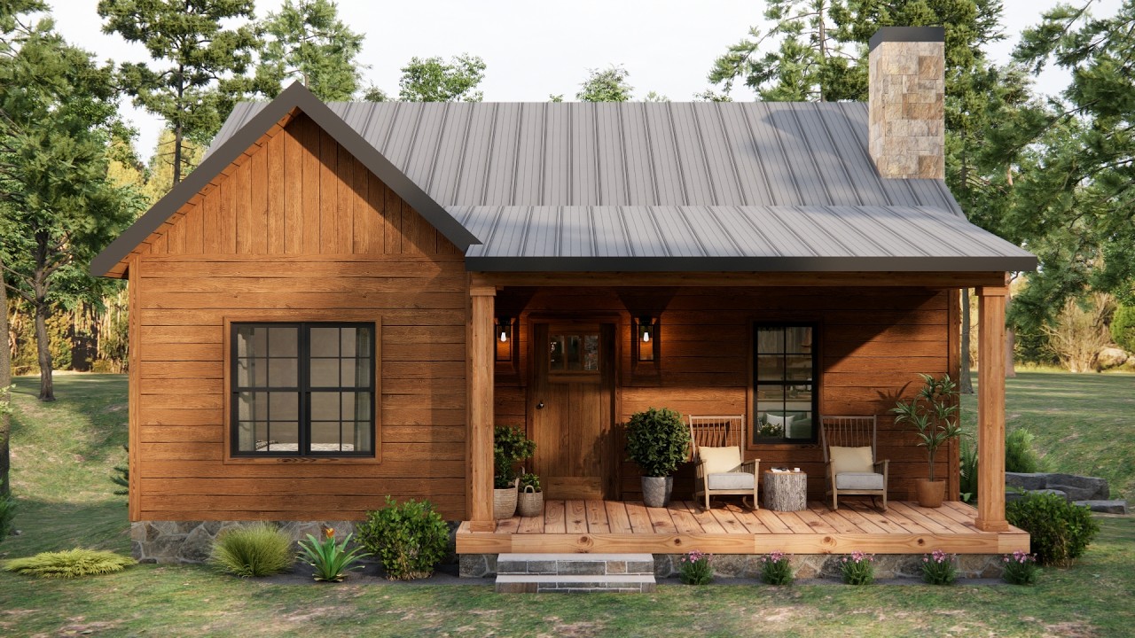 29'x29' (9x9m) What An Amazing Cabin Home - Cozy & Charm ! Small House Design Idea