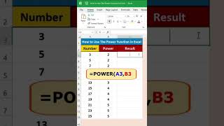 Power formula in excel #excel #exceltips #exceltutorial #msexcel #microsoftexcel