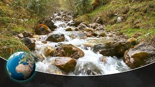 Wildly rushing rivers in the Alps