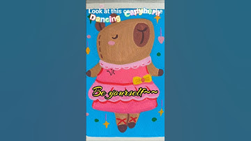 Capybara with Ballet Moves🩰|Cute Animal Drawing🎨| Easy & Relaxing Acrylic Marker Art