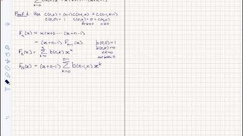 Math 532 - 5.2 : Stirling Numbers of the First Kind generating function