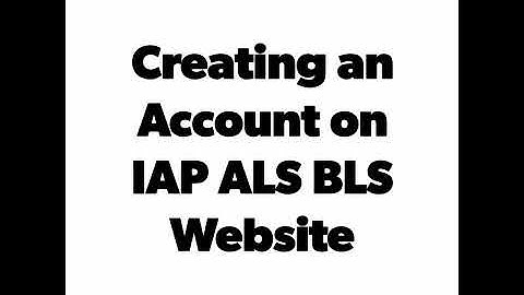 Creating an Account on IAP ALS BLS Website