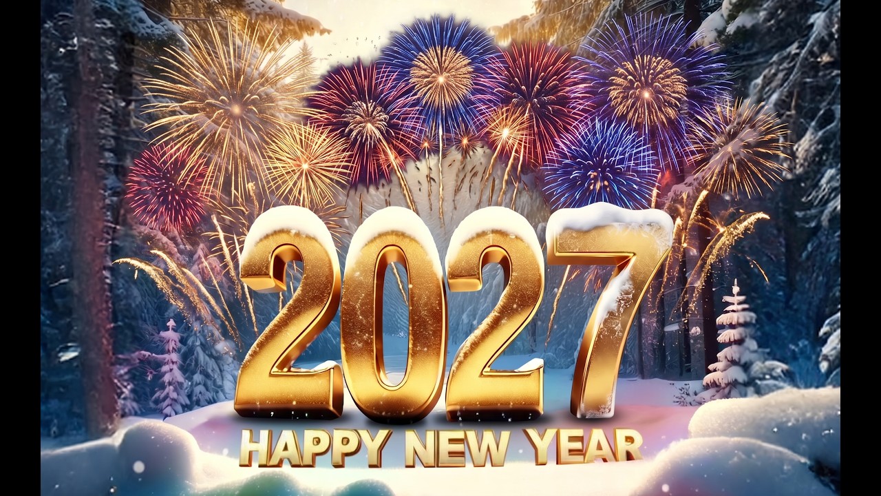 🎆 С Новым 2027 годом 🎉 Обратный отсчёт от 10 до 1, захватывающий фейерверк, лучшие новогодние пож...