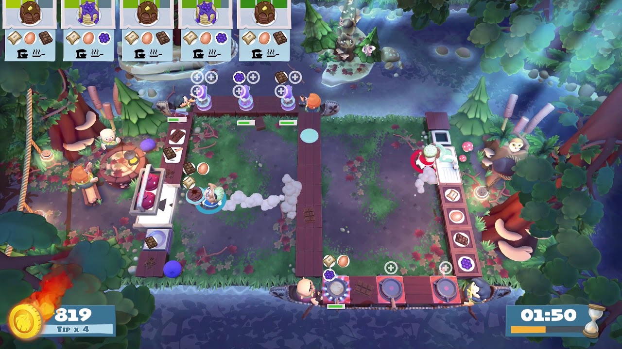 Overcooked 2: Campfire Cook Off, Level 1-4, 2 Players, 4 Stars (1803)